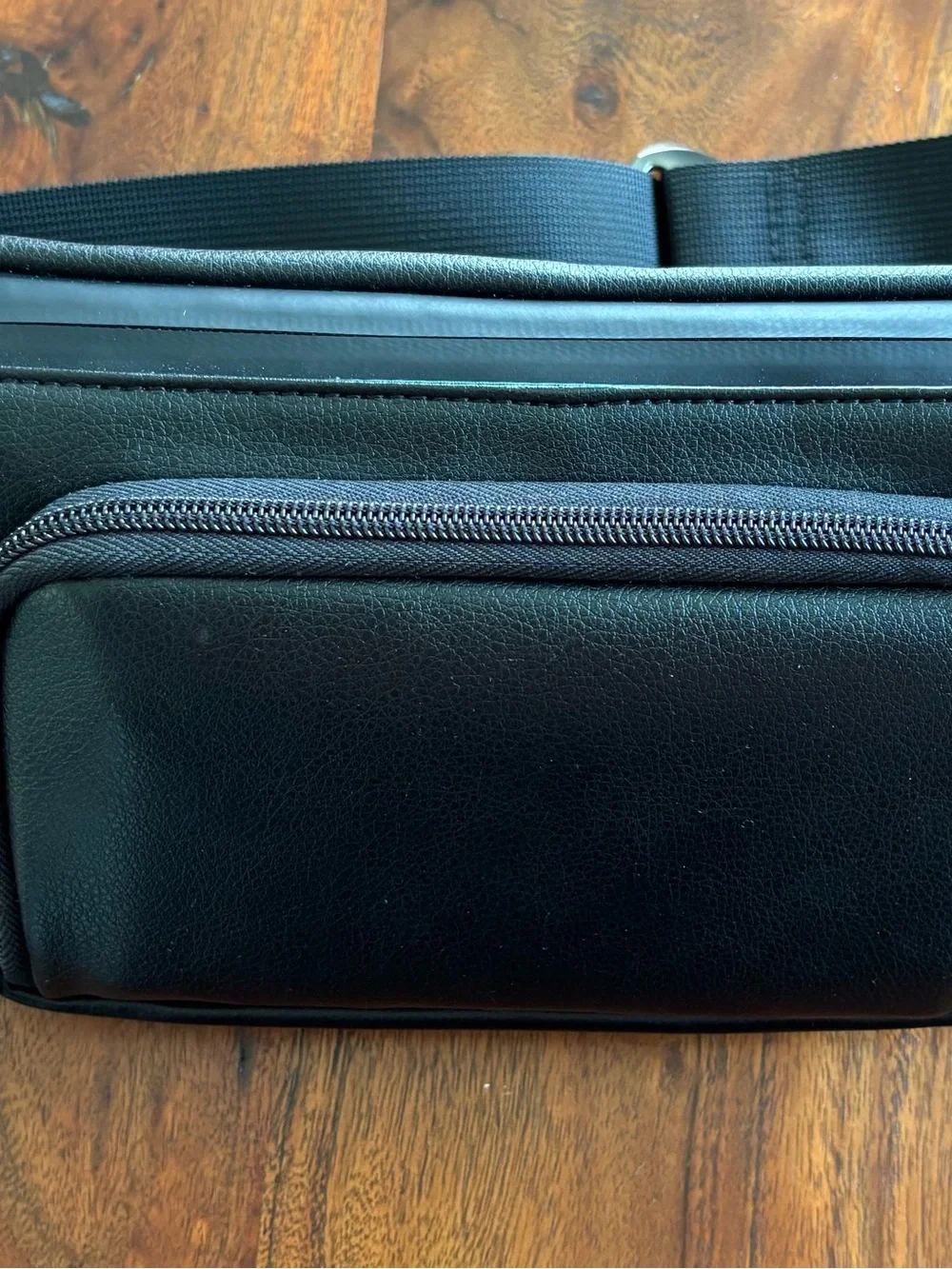 Kibou Vegan Leather Diaper Bag- Black
